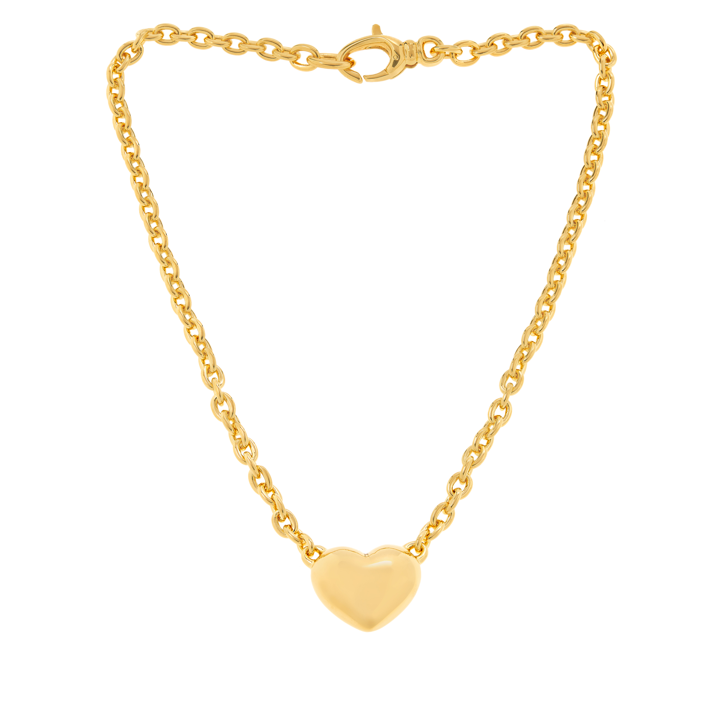 Soave Oro 14K Gold Electroform Heart Pendant Necklace 20400019 HSN