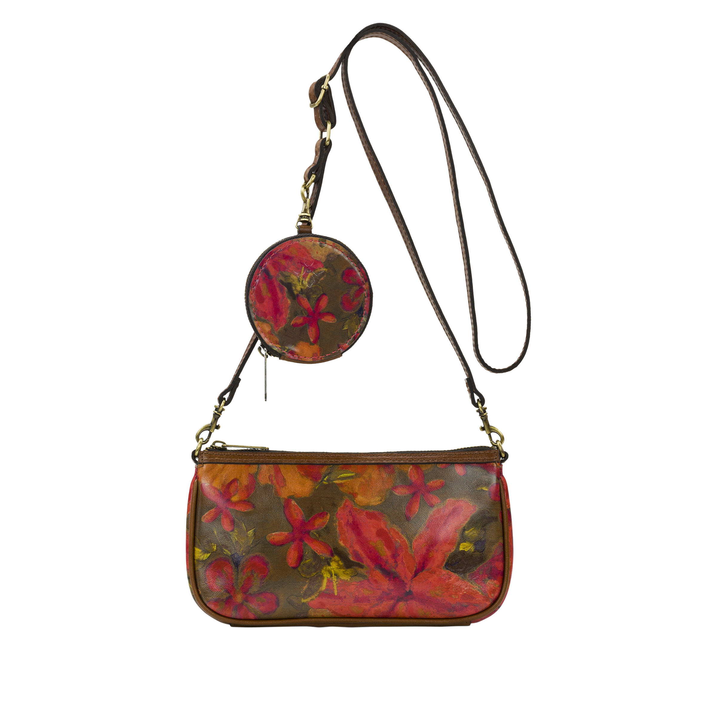 Patricia Nash Brielle Leather Crossbody Bag with Hangoff Pouch