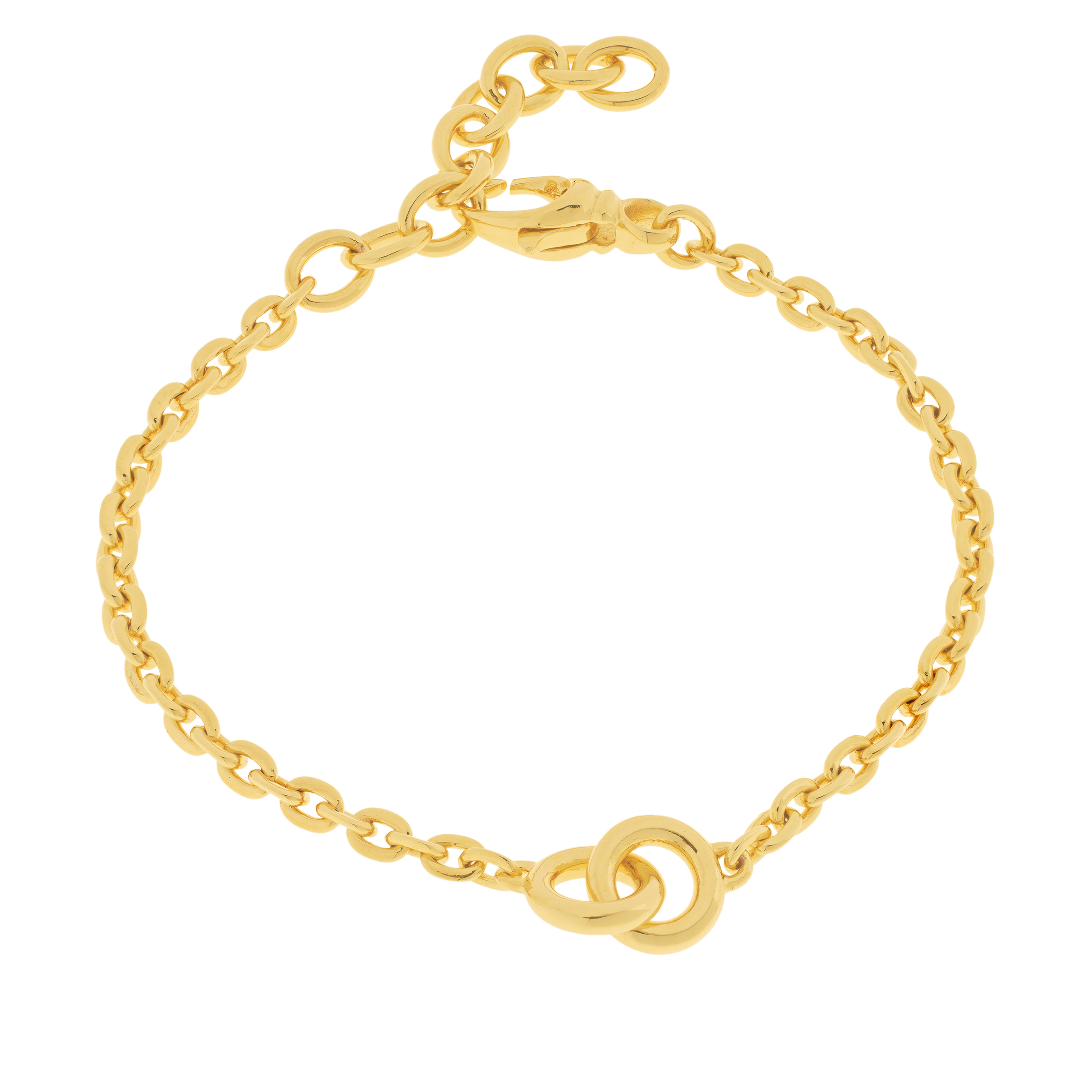 Soave Oro 14K Gold Electroform Linked Circle Anklet 20738038 HSN