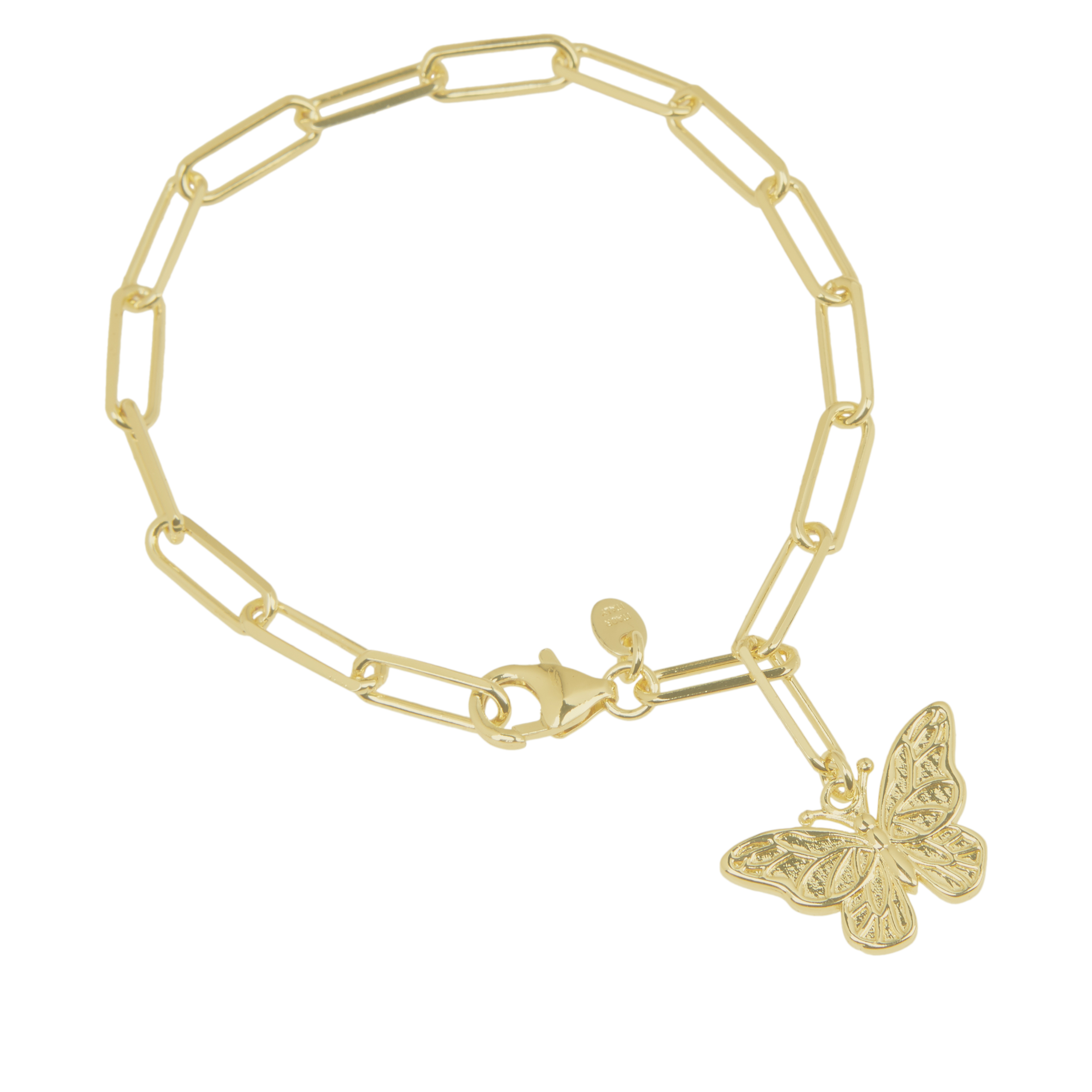 Bellezza Bronze Paperclip Chain Critter Charm Bracelet - 20869032 | HSN