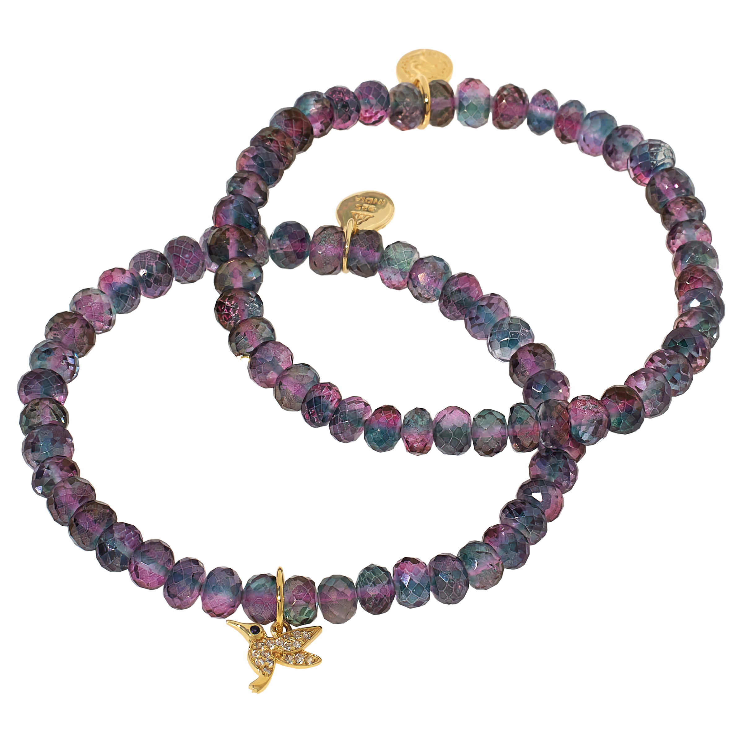 Rarities 2piece Gemstone Bead Charm Stretch Bracelet Set 20962282 HSN