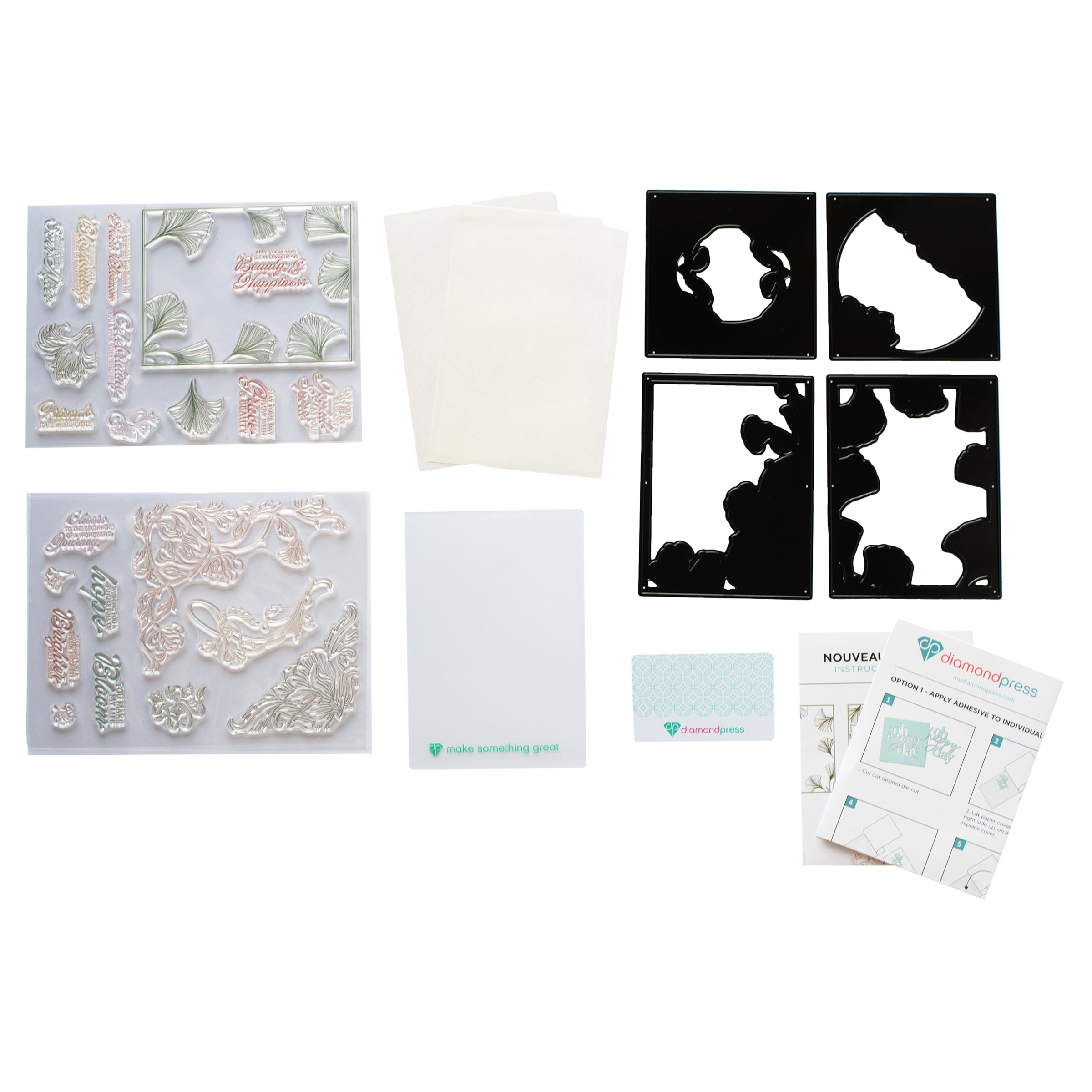 Diamond Press Nouveau Florals Stamp and Die Kit | HSN