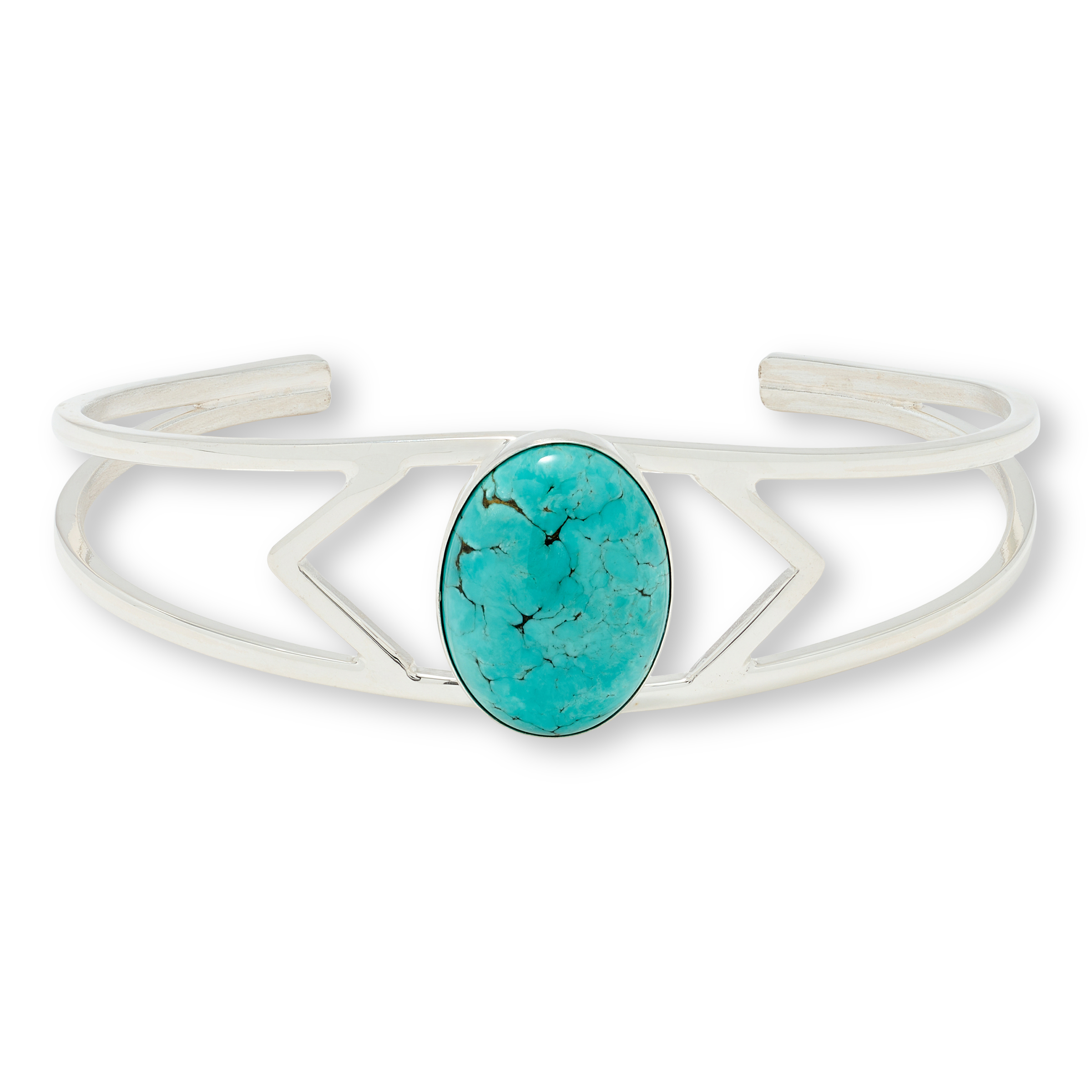 Jay King Baja Turquoise Sterling Silver Oval Stone Cuff Bracelet | HSN