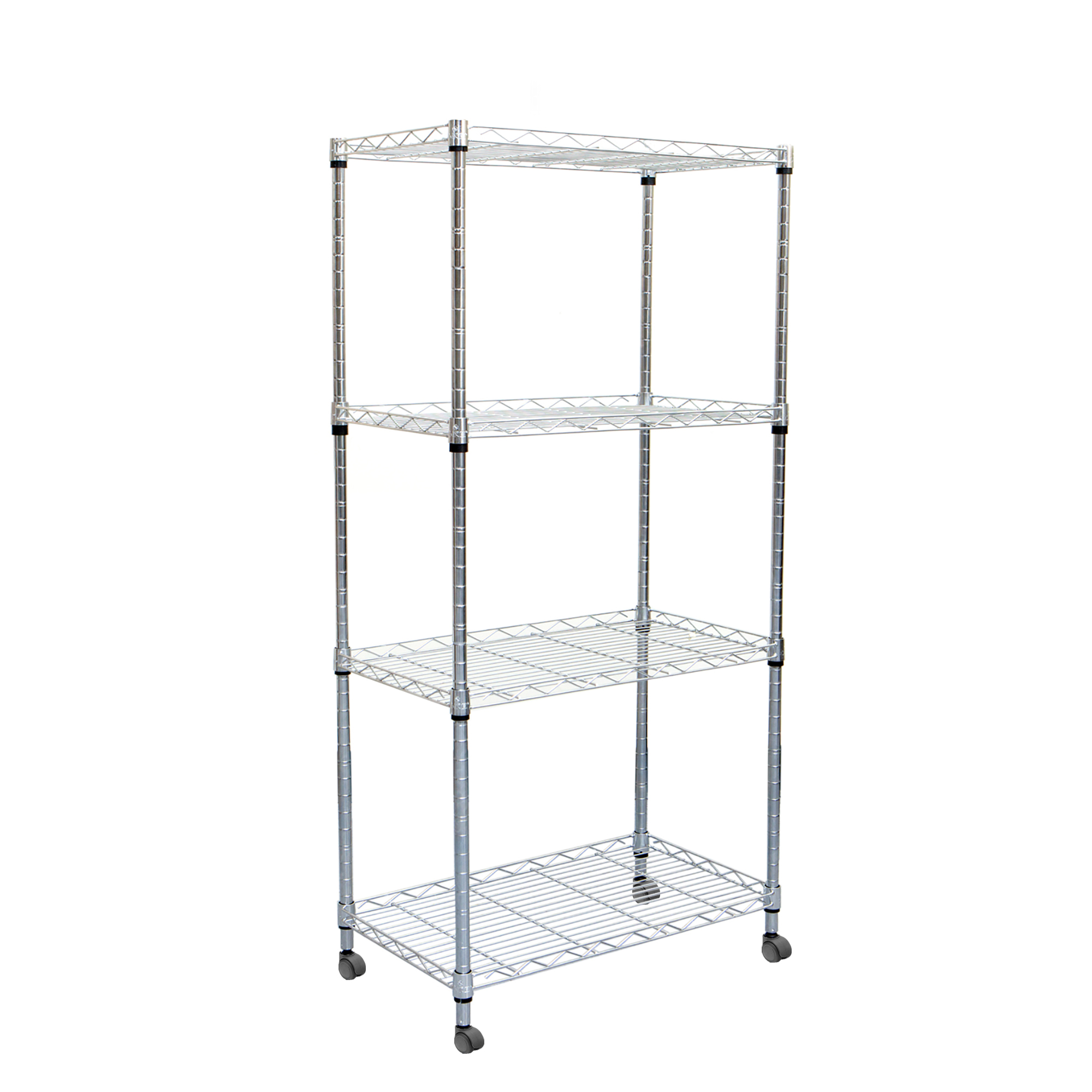 Mind Reader 4Tier HeavyDuty Adjustable Metal Storage Rack w/Wheels