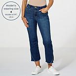 Democracy Jeans Crop Ab Solution Donna, Tessuto Super Elasticizzato, Pannello Dimagrante E Controllo Pancia, Vita Senza Gap, Lunghezza Risvolto 27"