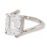 Radiance by Absolute™ 5.40ct Emerald Cut Solitaire Bypass Ring - 23572461 | HSN