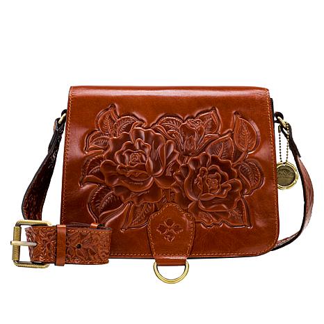 Patricia Nash Ilina Rose Tooled Leather Crossbody Bag - 9791652