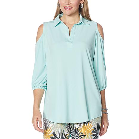 Antthony Cold-Shoulder Balloon-Sleeve Top - 20004574 | HSN