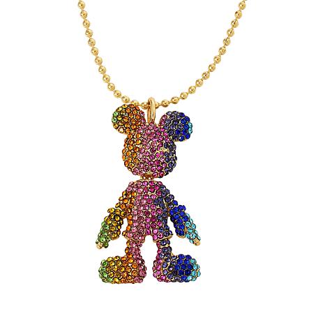 BAUBLEBAR Disney Mickey Mouse Rainbow Ombré Crystal Pendant with Chain ...