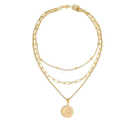 Bellezza 200-Lira Coin Bronze Multi-Link Necklace 3-piece Set ...