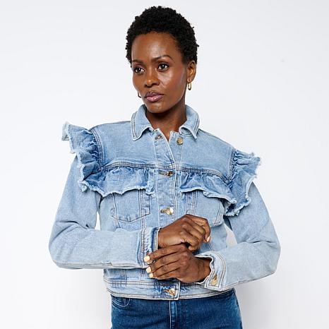 C Wonder Ruffle Denim Jacket | HSN