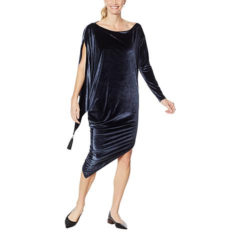 long sleeve velour dress