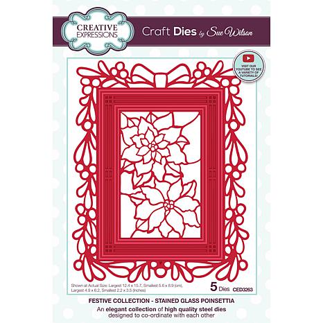 Creative Expressions Sue Wilson Festive Stained Glass Poinsettia Die ...