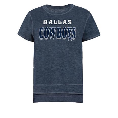 Dallas Cowboys Women's Cherry Sequin Sleeve T-Shirt - Navy