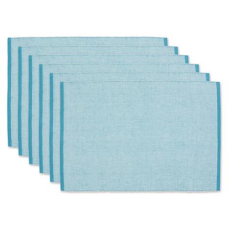 Placemats Set of 6, Blue Grey Norina Non Slip Heat Resistant Thick