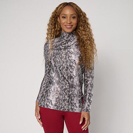 DG2 by Diane Gilman Draped Mock Neck Top | HSN