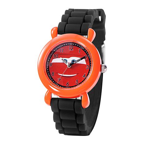 Disney Cars Lightning McQueen Kids Red Black Time Teacher Watch