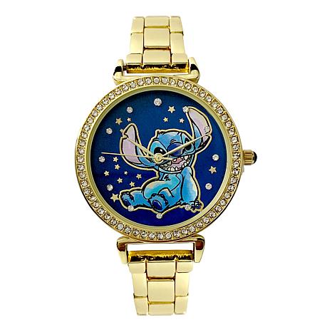 Disney Stitch Glitter and Crystal-Accented Bracelet Watch