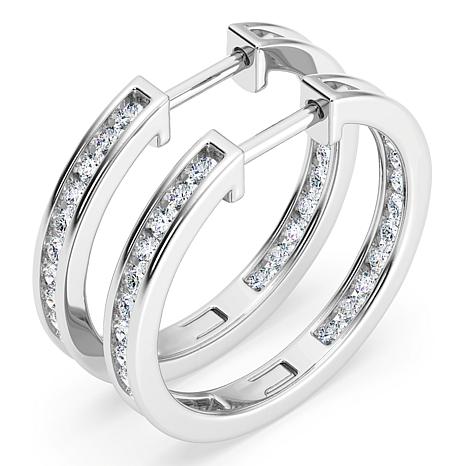 Éthique 1ctw Lab-Grown Diamond 14K Gold Channel Hoop Earrings ...