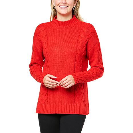 G by Giuliana Cable Knit Turtleneck Sweater - 20486087 | HSN