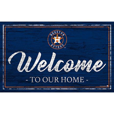 MLB Houston Astros Unisex Houston Astros Fans Welcome sign, Team Color, 6 x  12