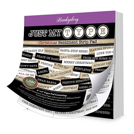 Hunkydory Crafts Just My Type - Christmas Sentiment Strip Pad