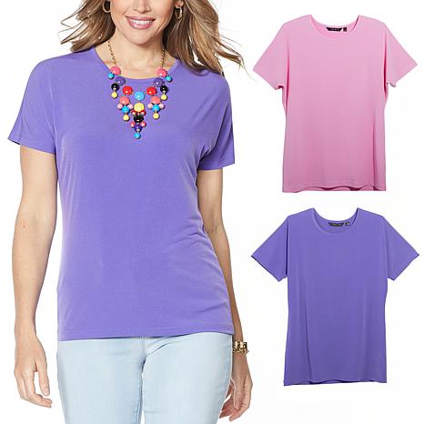 IMAN City Chic 2-pack Tee with Necklace
