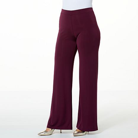 IMAN Global Chic Matte Jersey Knit Flared-Leg Pull-On Pant - 20874913 | HSN