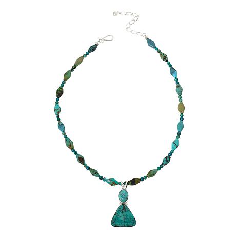 Jay King Multicolor Hubei Turquoise Pendant with Bead Necklace ...