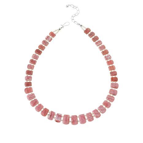 Jay King Pink Rhodochrosite and Mother-of-Pearl Reversible Necklace ...