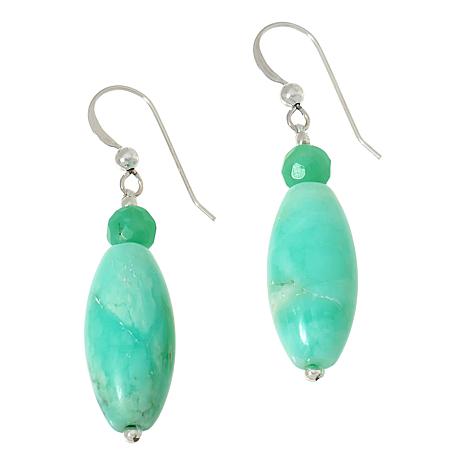 Jay King Sterling Silver Green Opal Bead Drop Earrings 21806385