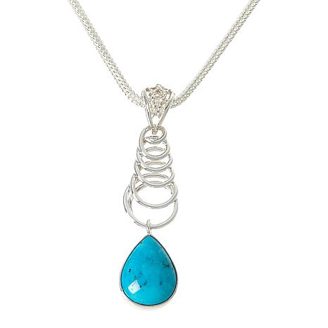 Jay King Sterling Silver Kingman Turquoise Pendant with 18