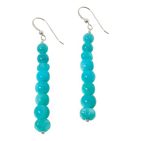 Jay King Sterling Silver Peruvian Amazonite Bead Drop Earrings ...