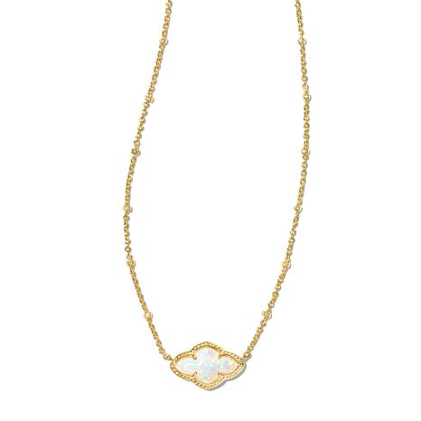 Kendra Scott Abbie Simulated Opal Flower Design Pendant Necklace ...