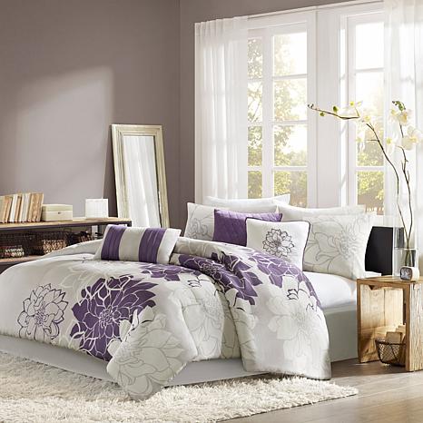 Madison Park Lola Comforter Set King Gray Purple 7198143 Hsn
