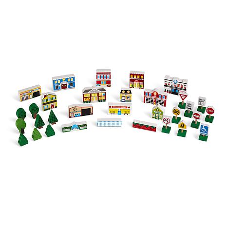 wooden town play set