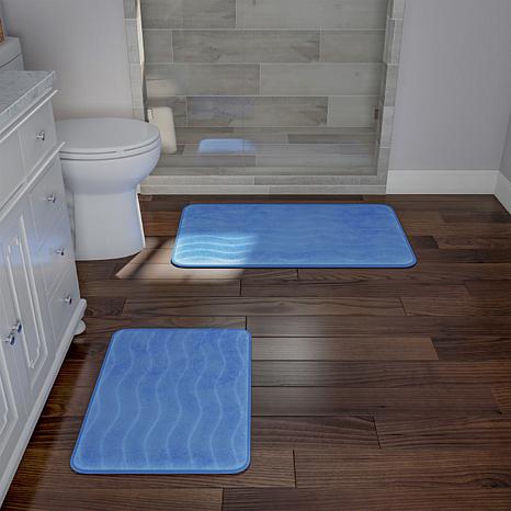 Lavish Home 2-Piece Memory Foam Bath Mat Set with Non-Slip Base