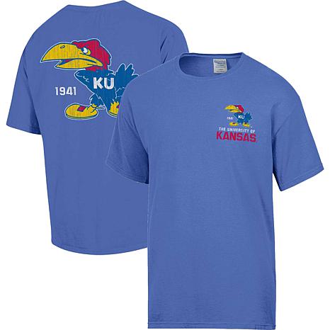 Kansas Jayhawks Block Triblend T-Shirt - Oatmeal Cream White