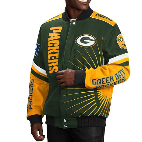 Men's G-III Sports by Carl Banks Green Green Bay Packers Extreme Redzone  Full-Snap Varsity Jacket