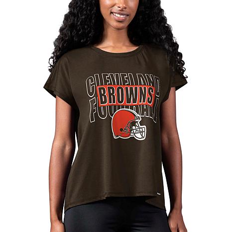 Football Fan Shop Officially Licensed NFL Cleveland Browns Ladies Gather Nightshirt - Black