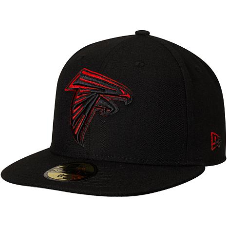 Atlanta Falcons Hat Cap Fitted Mens 7 1/4 Black Red New Era NFL Football