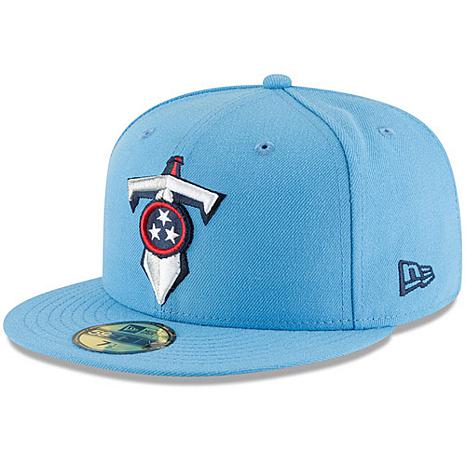 Men's Tennessee Titans New Era White Sword Omaha 59FIFTY Fitted Hat