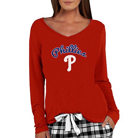 Officially Licensed MLB Ladies Marathon Long Sleeve Top - Phillies