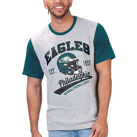 Philadelphia Eagles NFL Mens Gray Big Logo Raglan T-Shirt