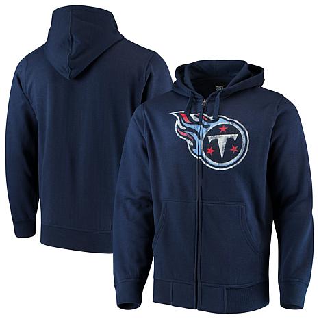 Officially Licensed NFL Men's Tennessee Titans Navy Full-Zip Hoodie ...