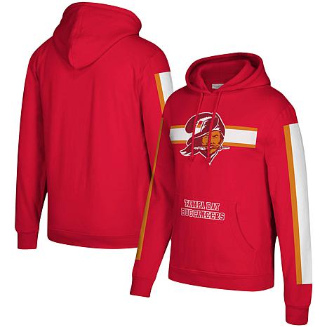 Mitchell & Ness Red Tampa Bay Buccaneers Three Stripe Pullover Hoodie