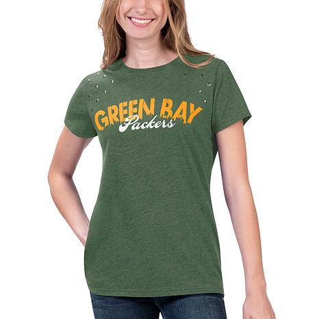 Green Bay Packers NFL Team Apparel Women's Lace-Up T-Shirt