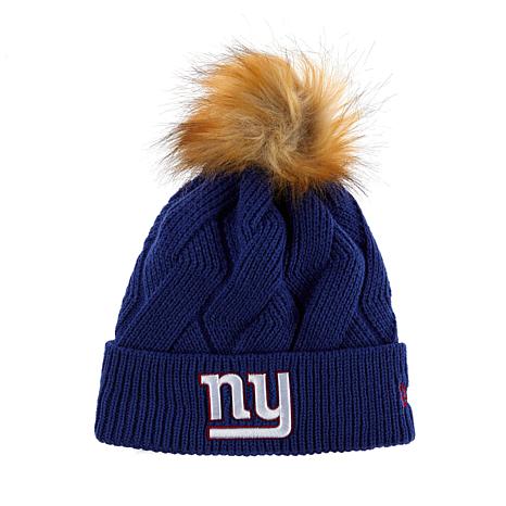 Officially Licensed NFL Women's Knit Snowy Hat by New Era - Lions