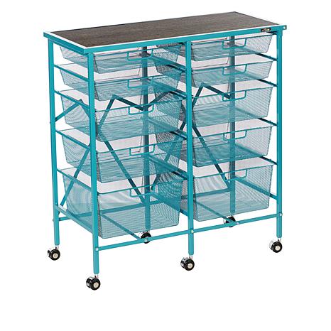 Origami 10-Drawer Rolling Cart with Wood Top - 8925368 | HSN