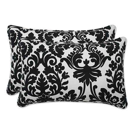 Pillow Perfect Essence Black Beige Rectangle Throw Pillow Set of 2